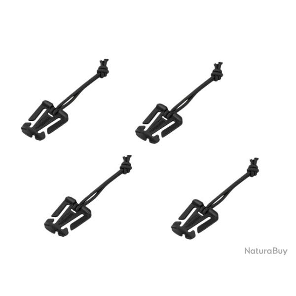 Cordon �lastique boucle - Molle - Noir - x4