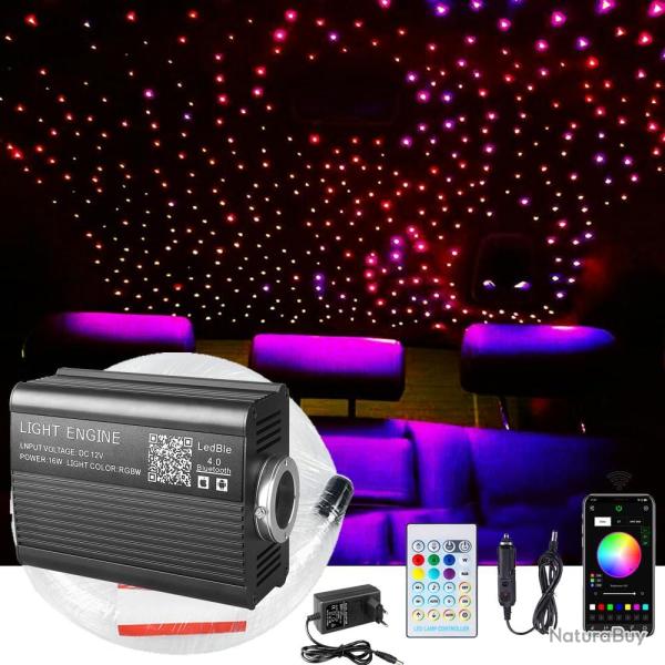 Twinkle LED Fibre Optique Starlight pour Voiture, App/RF t�l�commande LED Fibre Optique �toile Plafo