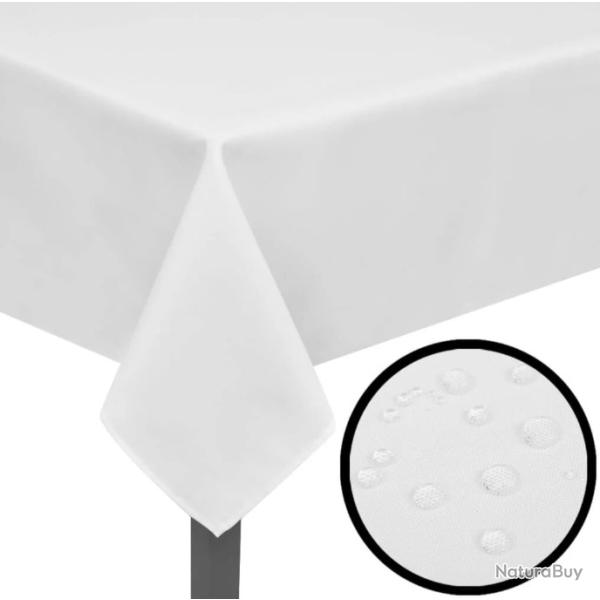 Lot de 5 nappes blanches 100x100 cm en polyester - t, jardin, camping, protection de table