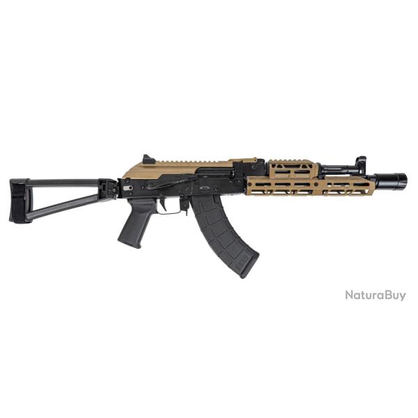 Carabine PSA AK-104 Triangle Side Folding Pistol with FDE JL Billet Rail and FDE Picatinny Railed Du