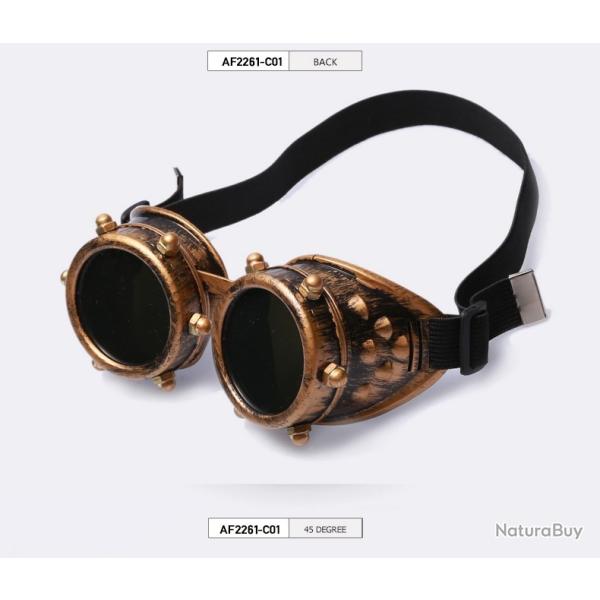 Lunettes Moto avec attache Steampunk