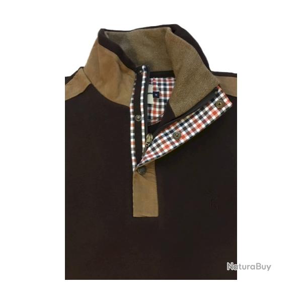 Sweat Lovergreen Col Camionneur Chocolat