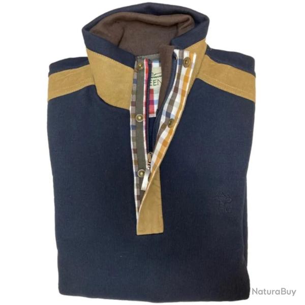 Sweat Lovergreen Col Camionneur Marine