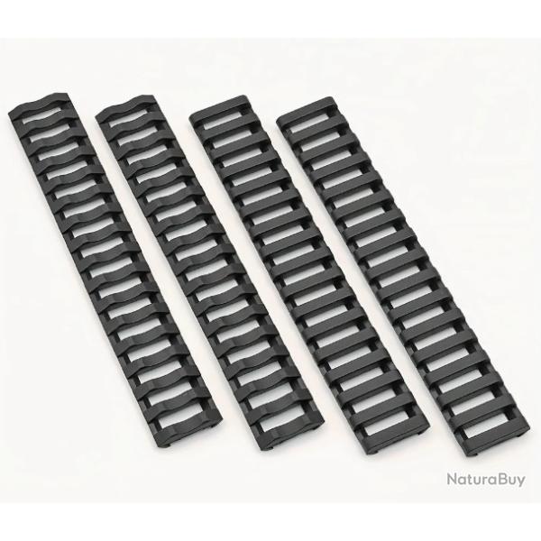 Lot de 4 Protections caoutchouc pour garde main/rail Picatinny - Noir