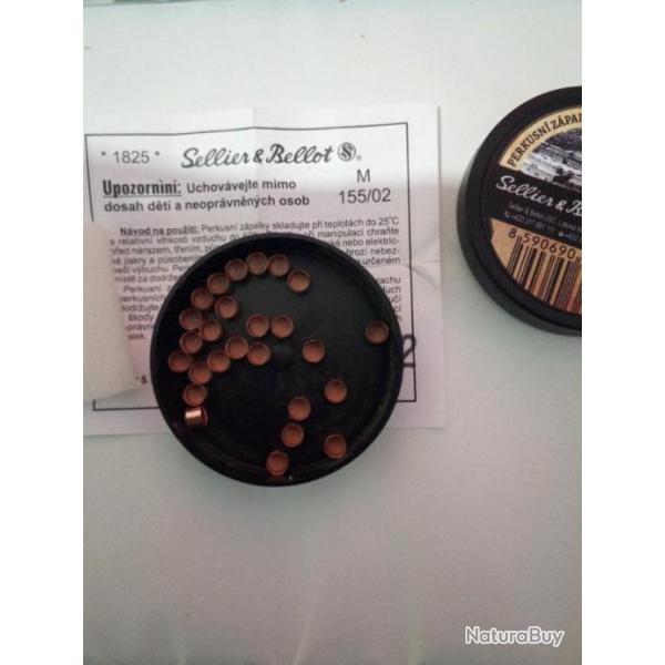 Amorces Sellier et Bellot vendu par 24 amorces, �quivalent au RWS 1075 ou CCI n� 11