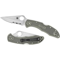Couteaux SPYDERCO delica 4 gris semi dent&eacute;e