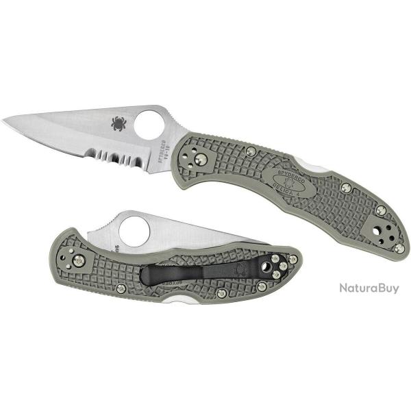 Couteaux SPYDERCO delica 4 gris semi dent�e