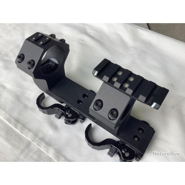Montage ERATAC MONOBLOC QR + RAIL Picatiny sur collier ref T4 024_0032. Diam collier 34 mm