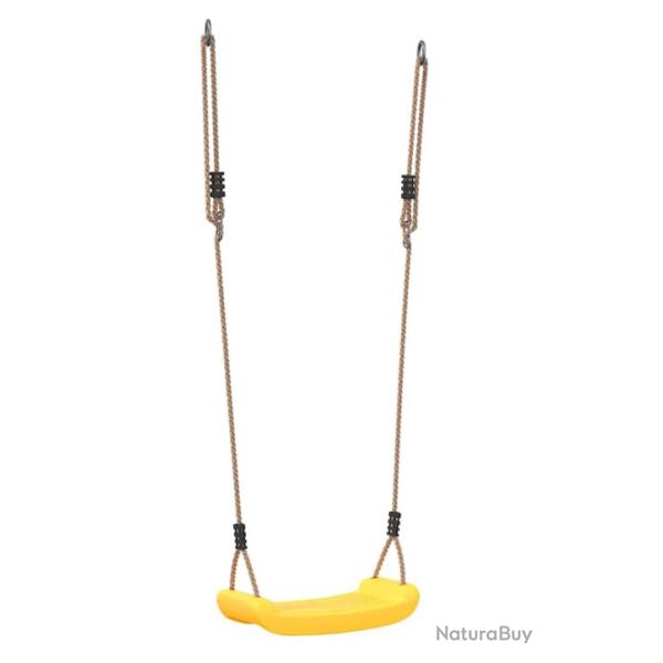 Balan�oire d'ext�rieur jaune avec corde r�glable - Si�ge s�curis� pour enfants de 3 � 10 ans