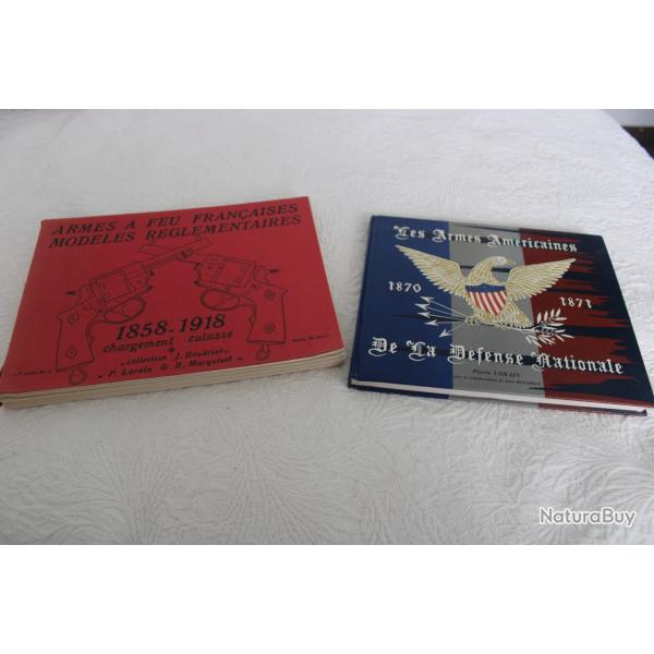Lot 2 livres armes � feufran�aises et am�ricaines 1858-1918 Boudriot et Lorain
