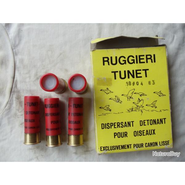 1 Bo�te ancienne avec 5 cartouches dispersantes et d�tonantes pour oiseaux de TUNET.