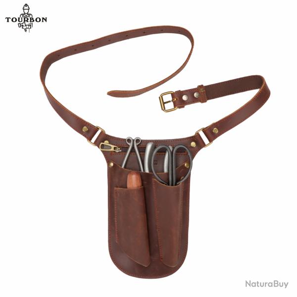 Tourbon-Sac de ceinture � outils en cuir marron r�glable pour jardinier LIVRAISON GRATUITE