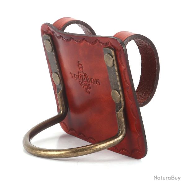 Tourbon-Porte-outil robuste en cuir vritable avec boucle en acier -**Reddish Brown