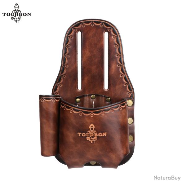 Tourbon-Grand ruban  mesurer en cuir marron avec boucle de ceinture