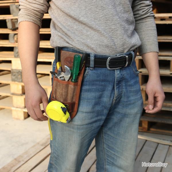 Tourbon-Porte-outils multi-poches en toile robuste et durable  -**MARRON LIVRAISON GRATUITE