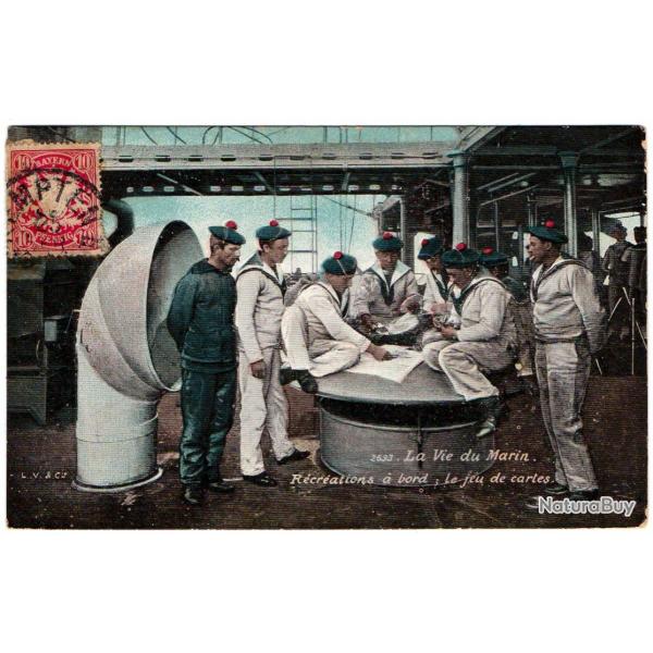 CPA - Marine Militaire -  LA VIE DU MARIN EXERCICE  R�cr�ations � bord, le jeu de cartes N�1684