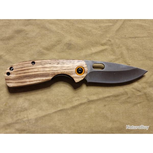 Couteau pliant manche bois