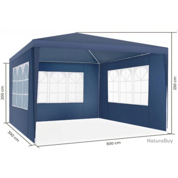 Tonnelle de jardin 3x3m - Bleu - Livraison rapide et gratuite