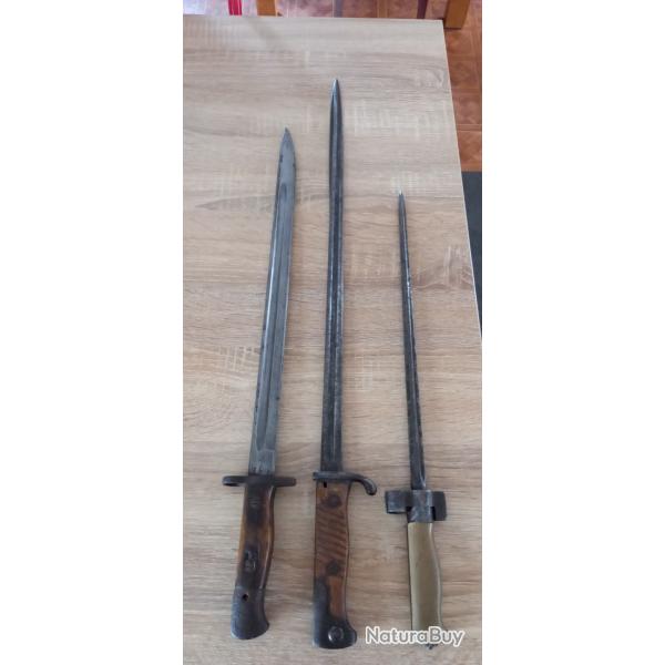 BAIONNETTES WW1 LOT X 3