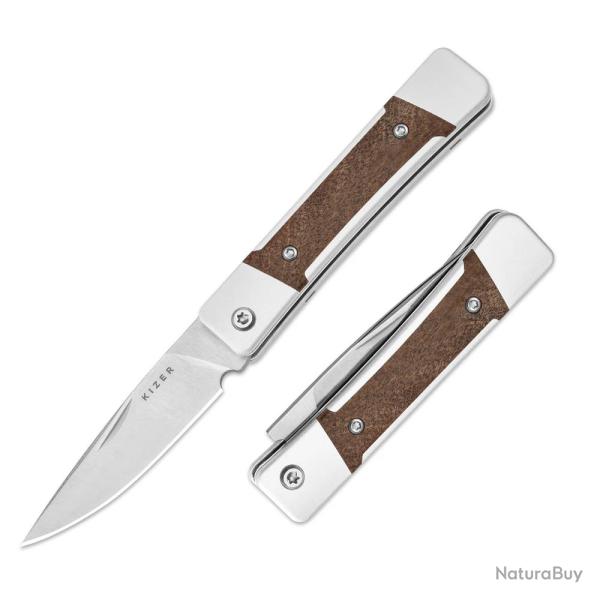 Couteau Kizer Little Grand Lame Acier Nitro-V Manche Alu/Mkuruti Slip Joint KIV2670A1