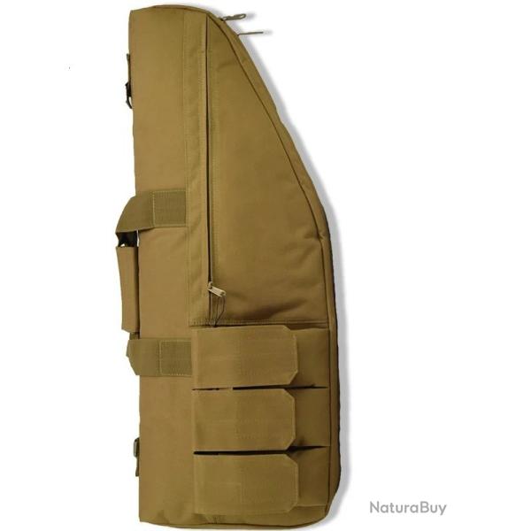 �tui Souple Rembourr� Fusil de Chasse Carabine Sac Tactique Poign�es Bandouli�re Poches Kaki 70CM