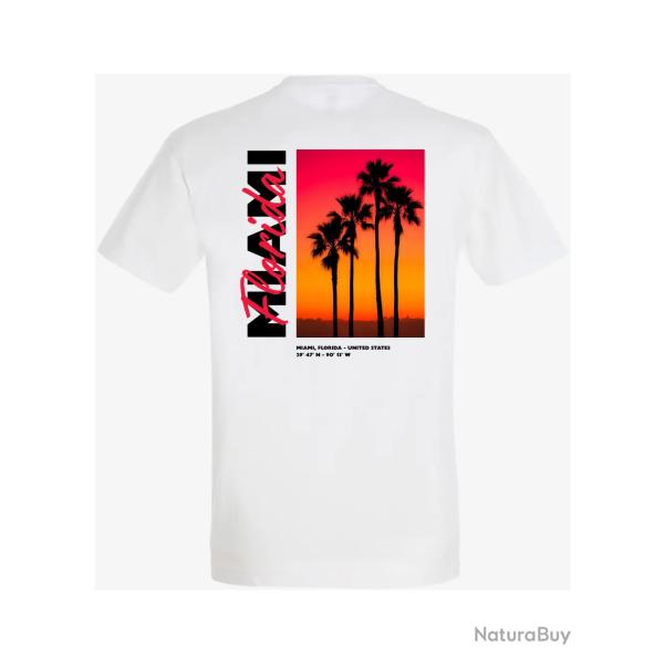 T-shirt Florida 100% Coton Blanc
