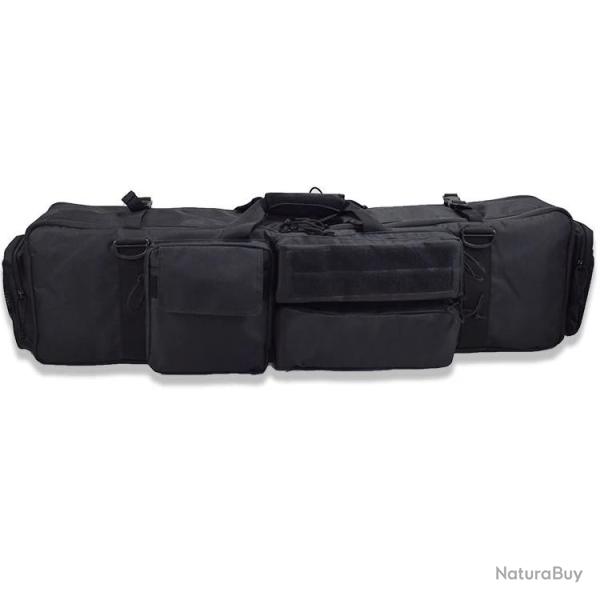 �tui Double Fusil 100cm Rembourr� Imperm�able Oxford Sac Transport 2 Armes Chasse Tir bretelle Noir