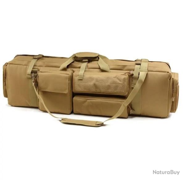 �tui Double Fusil 100cm Rembourr� Imperm�able Oxford Sac Transport 2 Armes Chasse Tir bretelle Kaki