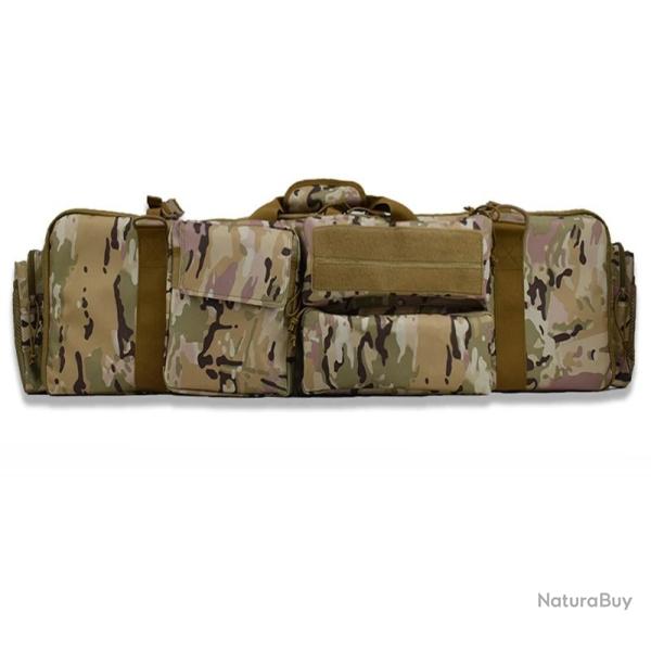 �tui Double Fusil Rembourr� Imperm�able Transport 2 Armes Chasse Tir Sac Tactique + Bretelles Camo