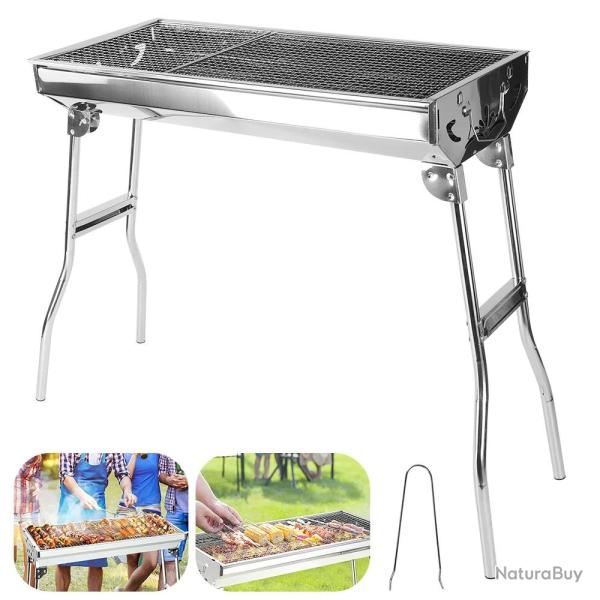 Grand BBQ Barbecue Grill Pliant Acier Inox-A 20260729082524
