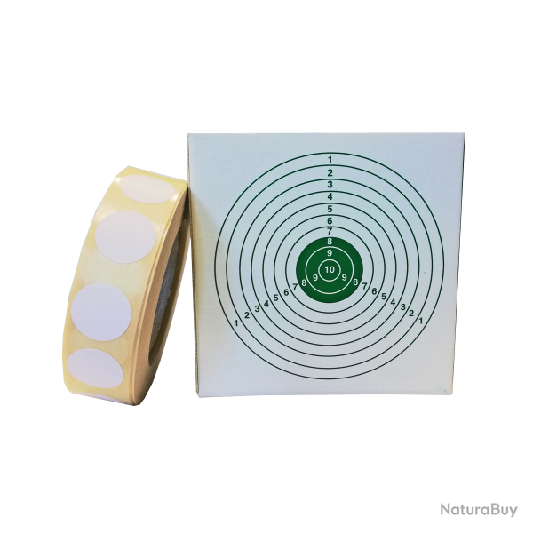 Gommettes cache impactes Umarex pour cibles - Par 1000 - 19 mm / Blanc