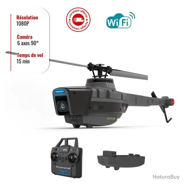 Drone H�licopt�re RC Black Hornet C128 4CH Cam�ra 1080P Enfant 6 Axes Vol Int�rieur/Ext�rieur PRO