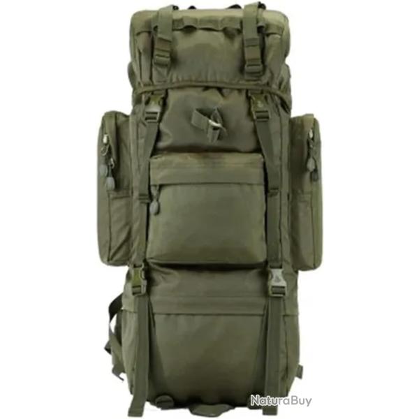 Grand Sac � Dos 70LTactique Imperm�able en Nylon Randonn�e Camping Escalade Trekking Plein Air Vert