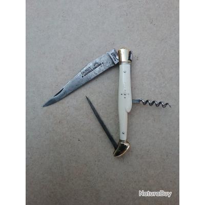 ANCIEN COUTEAU PLIANT A laguiole calmels hors concours 3 pièces TTBE