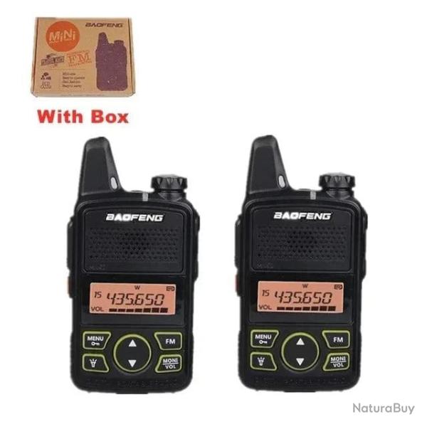 Talkie-walkie BF-T1 UHF BAOFENG bidirectionnelle - EU / 2PCS with box
