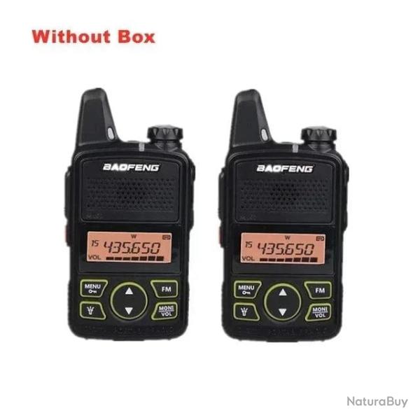 Talkie-walkie BF-T1 UHF BAOFENG bidirectionnelle - US / 2PCS without box
