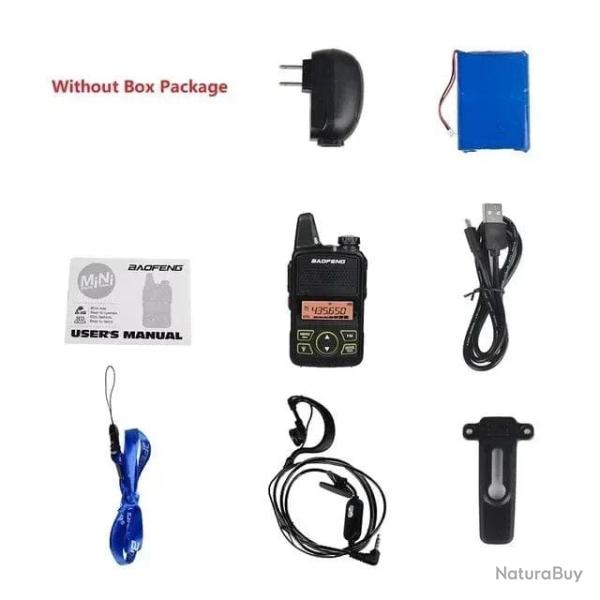 Talkie-walkie BF-T1 UHF BAOFENG bidirectionnelle - EU / 1PCS without box