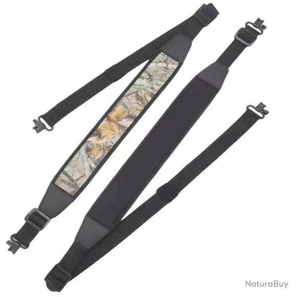 BRETELLE CARABINE NOIRE OU CAMOUFLAGE 90/140 CM