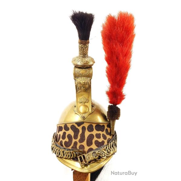 CASQUE TROUPE MODELE 1858 DU 9� R�GIMENT DE DRAGONS 1871 - FRANCE SECOND EMPIRE Bon Collection Franc