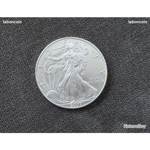 Pi�ce �tats-Unis 1 Dollar argent "American Silver Eagle" 2007