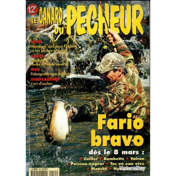 le canard du pecheur 36, fario bravo, carpe, bombette, truite, vairon, boilies, p�che en canal, able