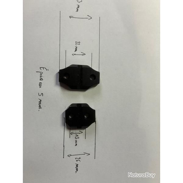 Paire d'embases avant et arri�re picatinny pour express sabatti