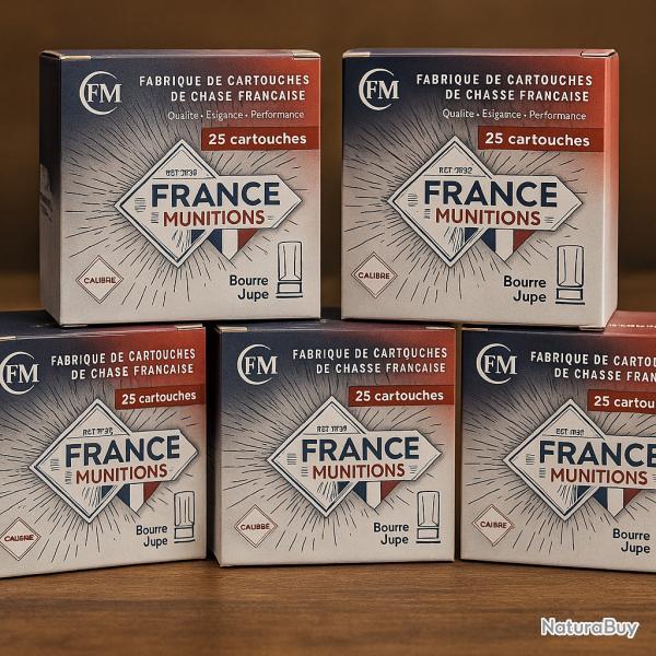 Cartouches France Munition Chasse BJ Cal.12 Plomb 8 - 125 cartouches - Pack �conomique