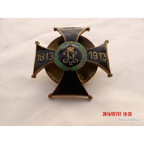 RUSSIE IMPERIALE NICOLAS II 1813-1913 ORDRE R�GIMENTAIRE  EMAILLE 50 X 50 mm
