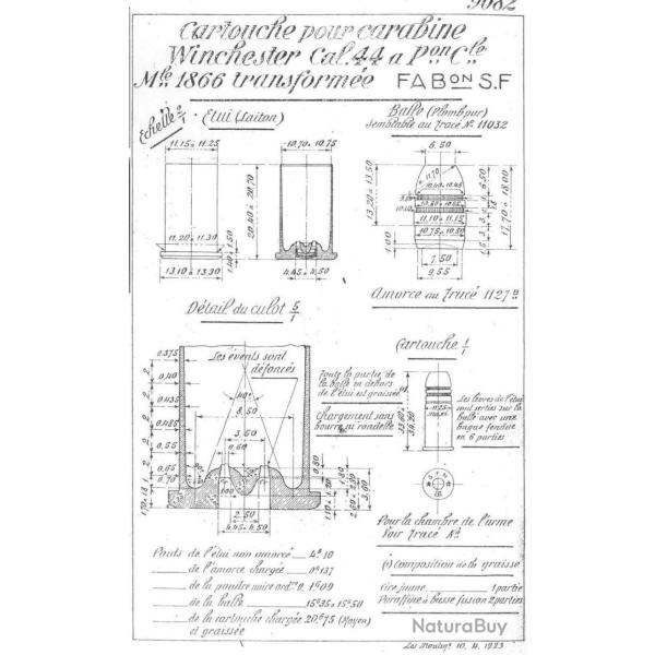 Croquis d'�poque cartouche .44 en jpg.