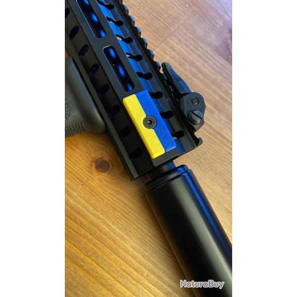Clip Couvre rail M-lok - Drapeau Ukraine Bleu Blanc
