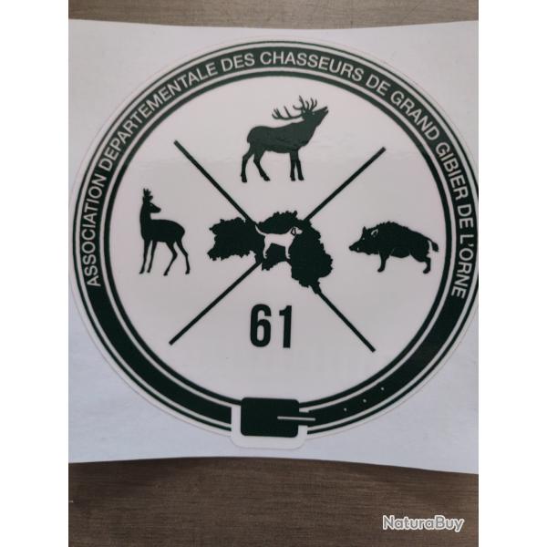 Autocollant chasse grand gibier 61