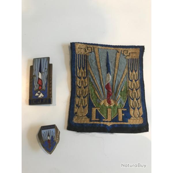 Lot insigne chantier de jeunesse ww2 cjf