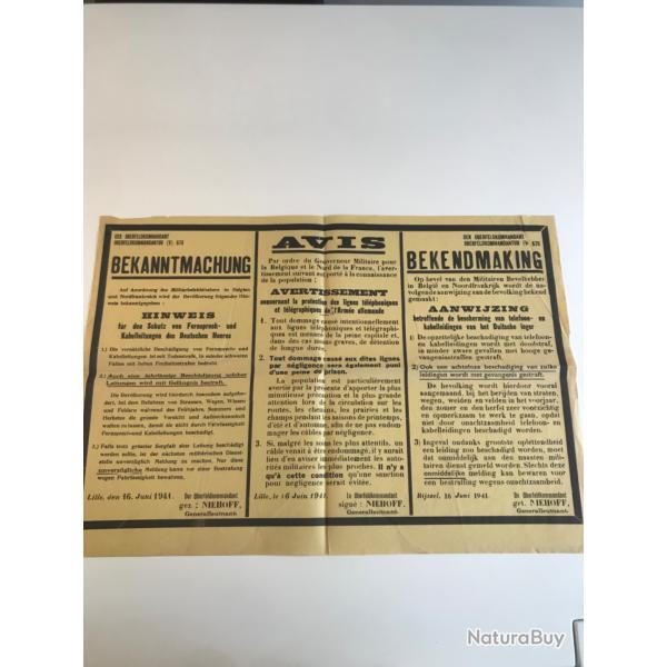 Affiche originale ww2 1941