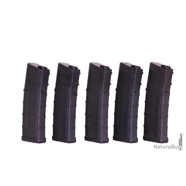 D-Day Boite de 5 Chargeurs M4 AEG Gen3 30/130 BBs (Noir)